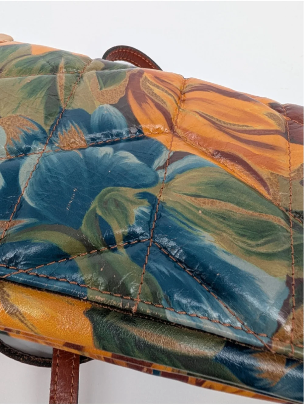 Patricia Nash Penley Marigold Harvest Quilted Leather Crossbody Clutch Dust Bag